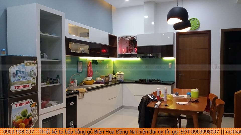 Thiết kế tủ bếp bằng gỗ Biên Hòa Đồng Nai hiện đại uy tín gọi SĐT 0903998007